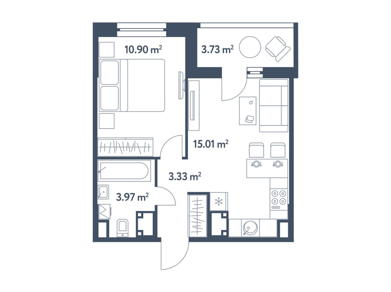 Продается2-комн.квартира,35,08м²