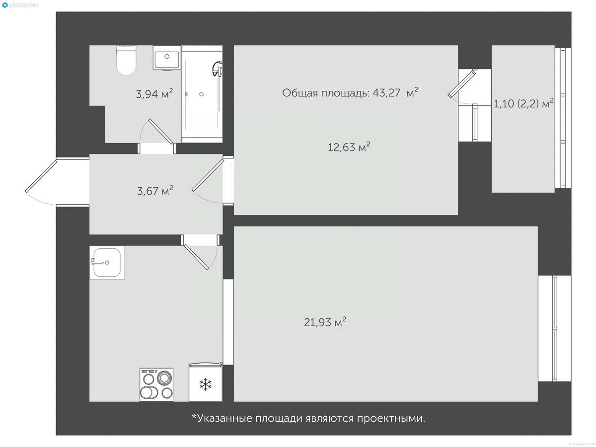 Продаю однокомнатную квартиру 42,8м² Суздальское ш., 64, Ярославль,  Ярославская область - база ЦИАН, объявление 300939896