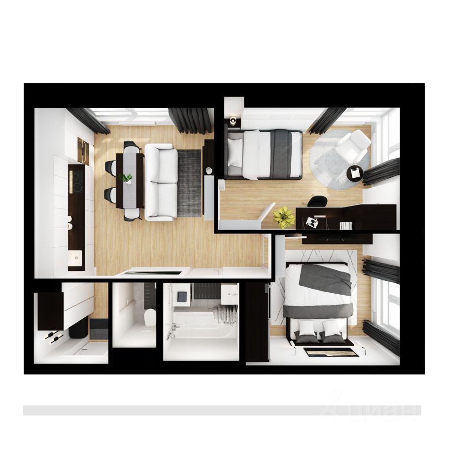 Купить двухкомнатную квартиру 45,6м² к2.5, Москва, Руставели 14 жилой  комплекс, м. Бутырская - база ЦИАН, объявление 300980034