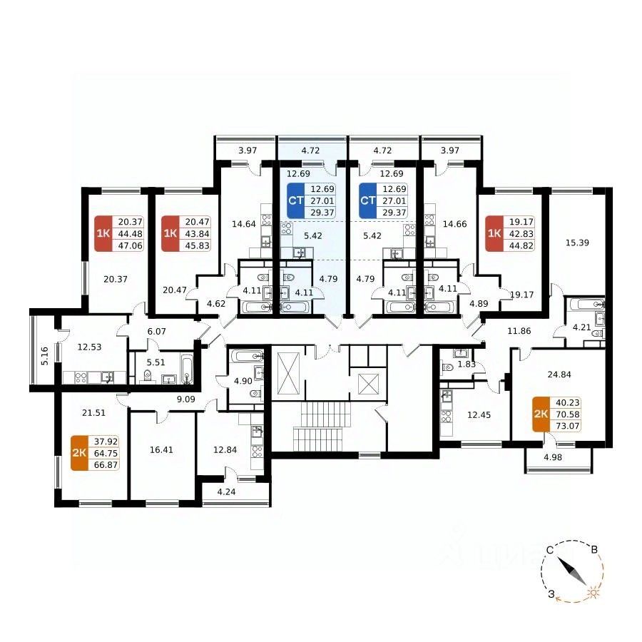 Продаю квартиру-студию 29,4м² Домодедово, Московская область, Домодедово  городской округ, Домодедово Парк жилой комплекс - база ЦИАН, объявление  300979286