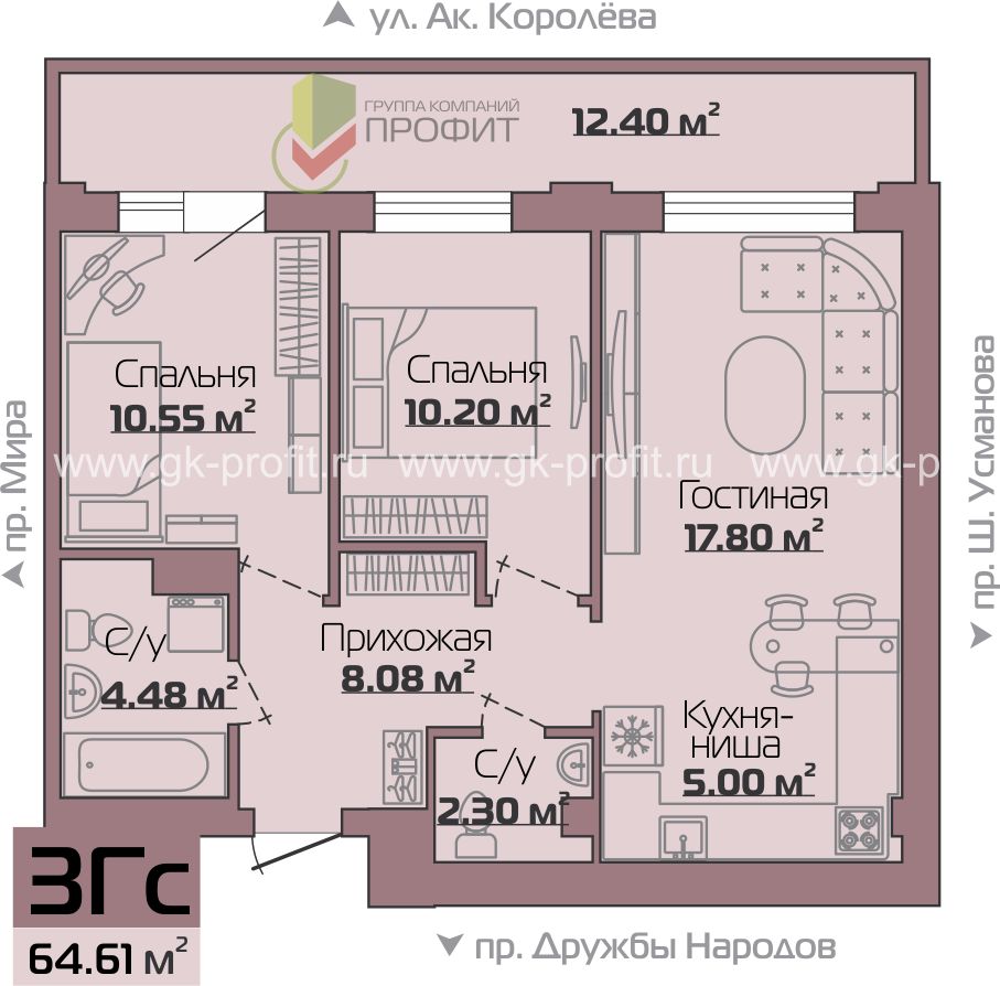 Купить 3-комнатную квартиру на улице Шамиля Усманова в городе Набережные  Челны, продажа трехкомнатных квартир во вторичке и первичке на Циан.  Найдено 18 объявлений