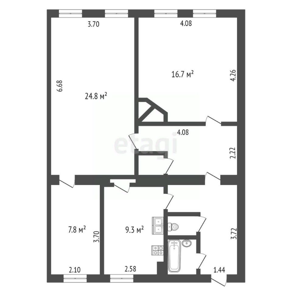 Продаю трехкомнатную квартиру 75,4м² пер. Колокольников, 19, Москва, м.  Трубная - база ЦИАН, объявление 300942005