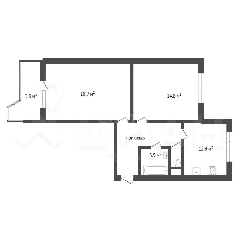 Продаю двухкомнатную квартиру 58,2м² ул. Раменки, 12, Москва, м. Раменки -  база ЦИАН, объявление 301023848