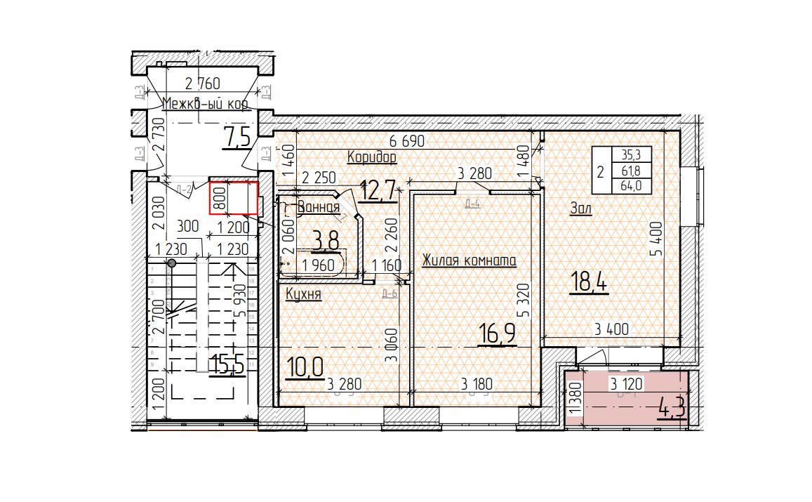 Купить двухкомнатную квартиру 64м² Кропоткин, Краснодарский край,  Кавказский район - база ЦИАН, объявление 301128450