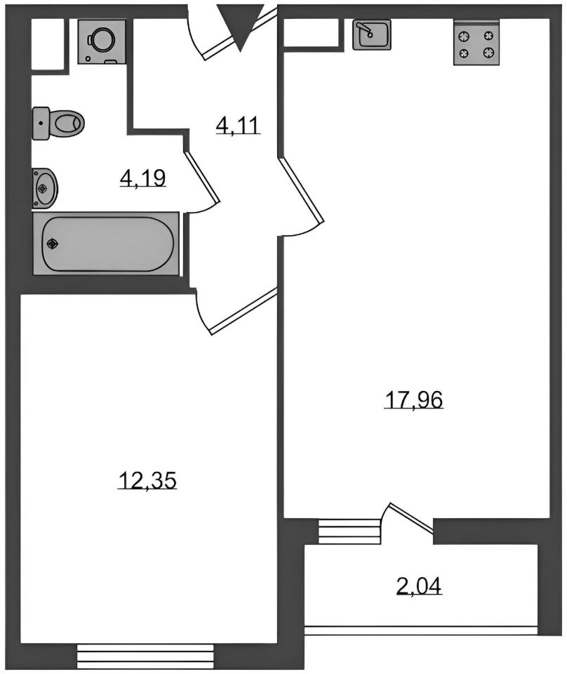 Планировка этой квартиры по данным Циан