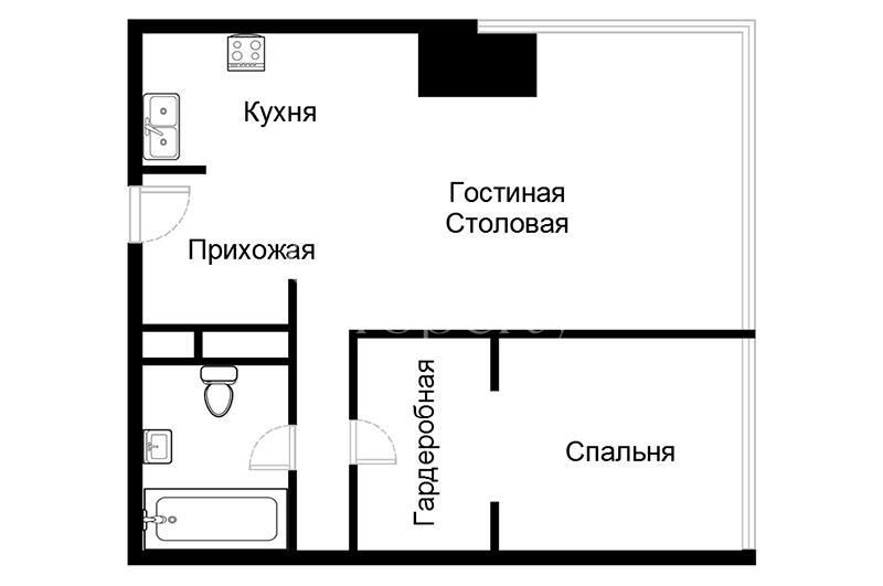 Планировка этой квартиры по данным Циан