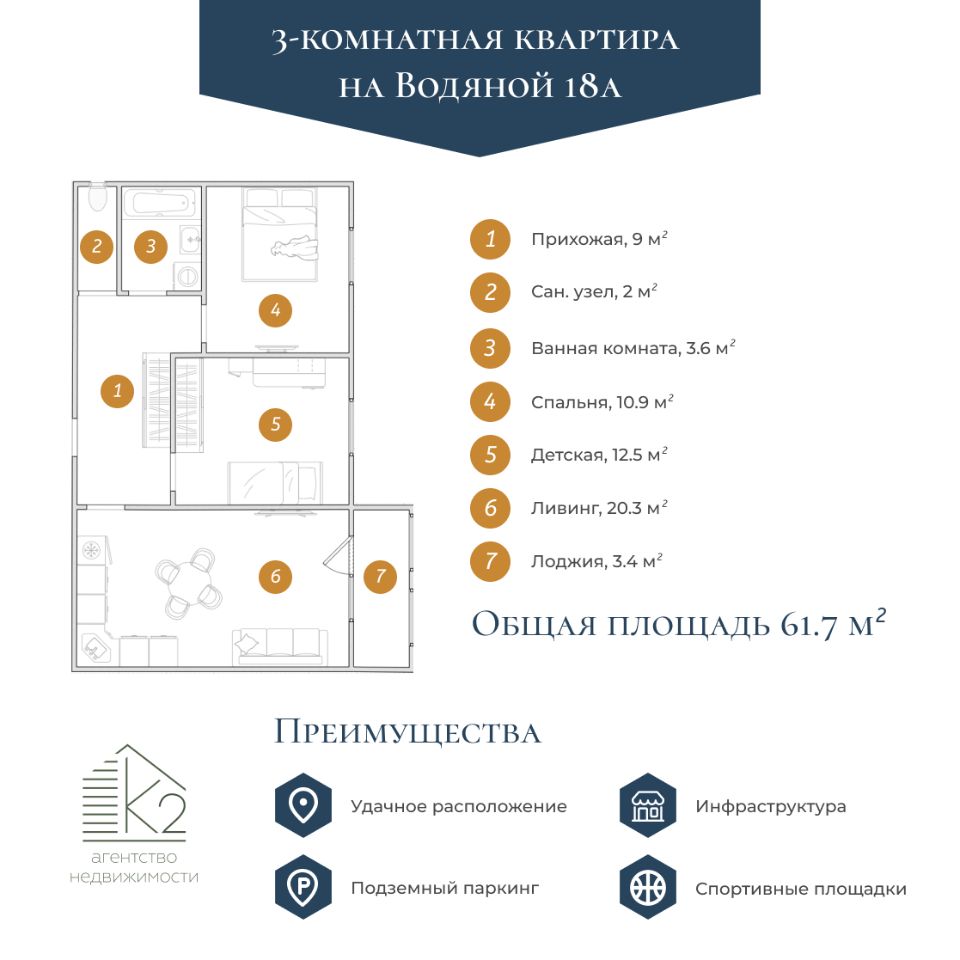 Купить квартиру на улице Водяная в городе Томск, продажа квартир во  вторичке и первичке на Циан. Найдено 14 объявлений