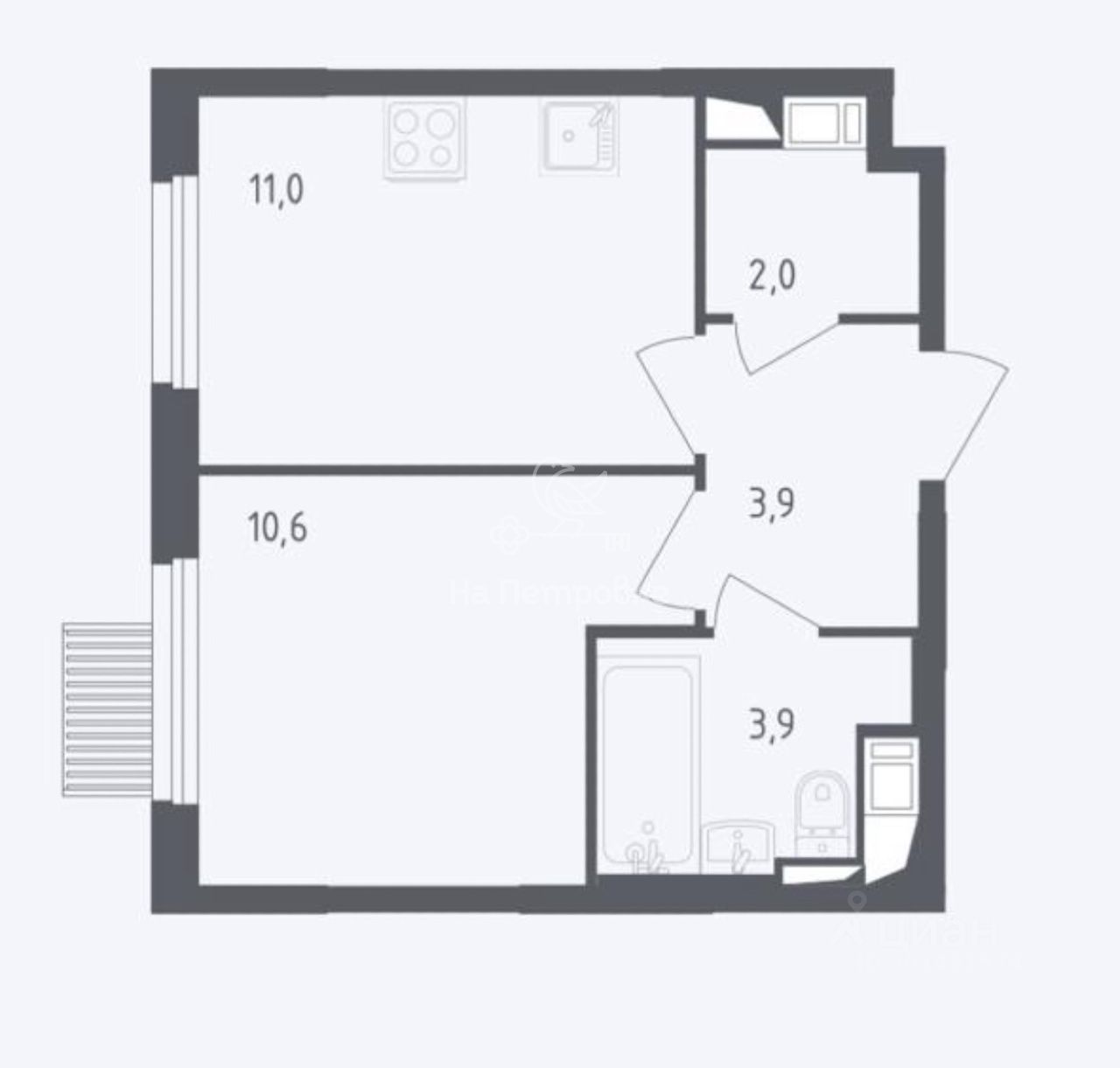 Продажа однокомнатной квартиры 30,6м² ул. Стрельбище Динамо, 10, Мытищи,  Московская область, Мытищи городской округ, м. Бабушкинская - база ЦИАН,  объявление 301491574