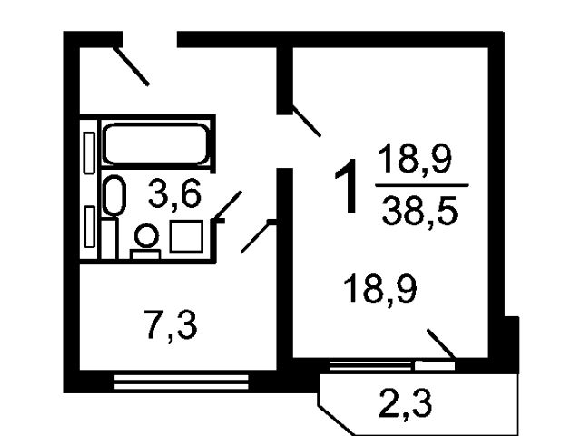 1-комн., 40 м², 6/17 этаж
