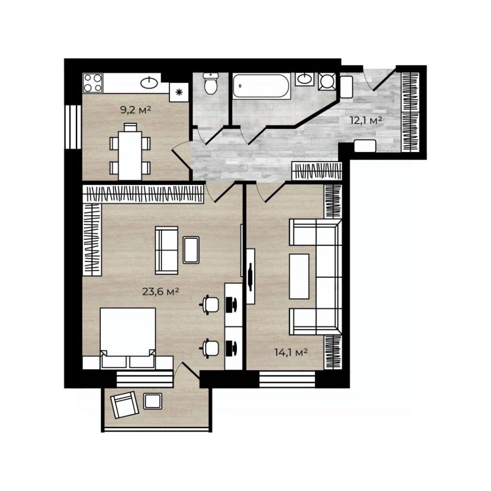 Купить двухкомнатную квартиру 64,4м² Парковый проезд, 1, Тутаев,  Ярославская область, Тутаевский район - база ЦИАН, объявление 301640229