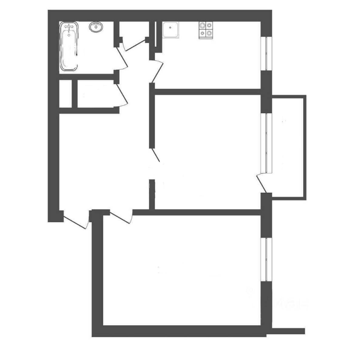 Продаю двухкомнатную квартиру 47,5м² просп. Ударников, 56к1,  Санкт-Петербург, м. Ладожская - база ЦИАН, объявление 301640210