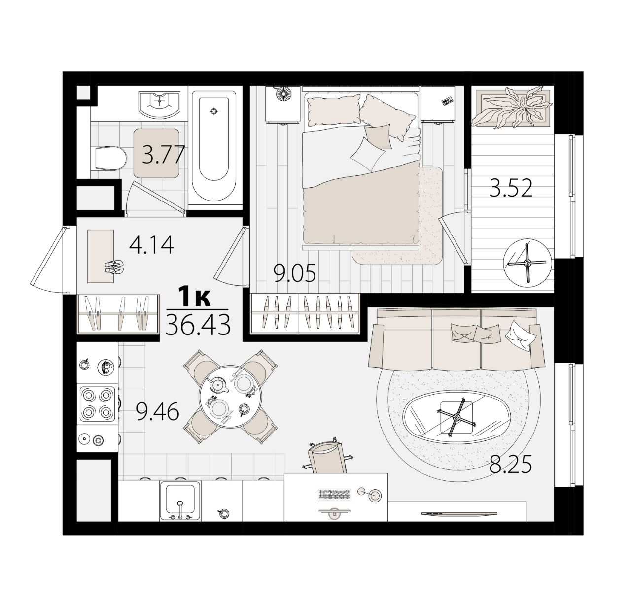 Купить двухкомнатную квартиру 36,2м² Сормовская ул., 1/2к1, Краснодар,  Краснодарский край - база ЦИАН, объявление 301668015