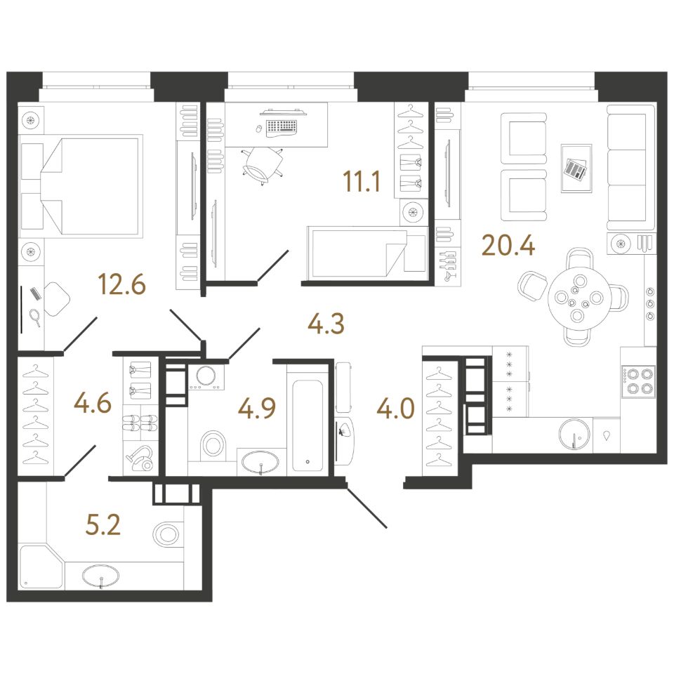 Купить двухкомнатную квартиру 67,1м² Санкт-Петербург, Аэронавт жилой  комплекс, Куинджи жилой комплекс, м. Волковская - база ЦИАН, объявление  301743255