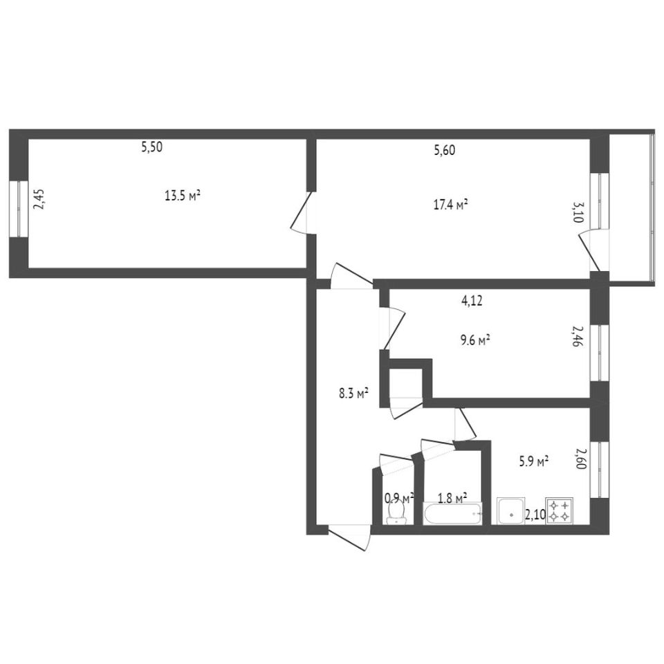 Продаю трехкомнатную квартиру 56,6м² Молодежная ул., 3, Буинск, Татарстан  респ., Буинский район - база ЦИАН, объявление 301824722