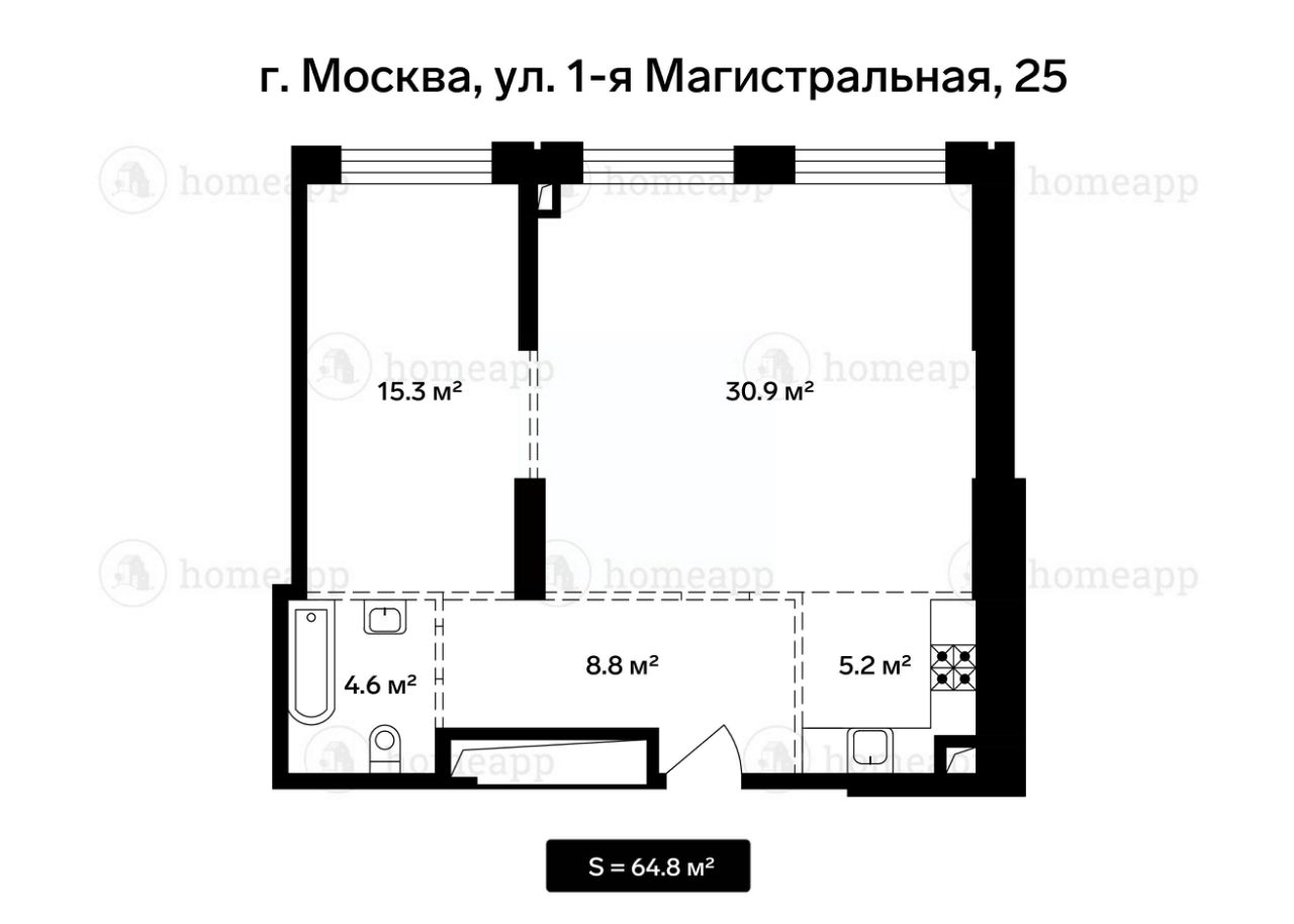 Купить квартиру на улице 1-я Магистральная в Москве, продажа квартир во  вторичке и первичке на Циан. Найдено 54 объявления