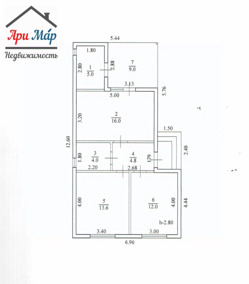 Продается1-этажныйдом,70м²