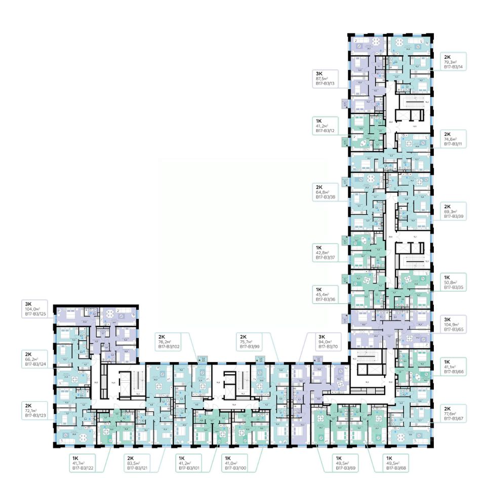 Купить двухкомнатную квартиру 79,3м² Москва, Рублево-Архангельское  микрорайон, Сберсити жилой комплекс, В17 квартал, м. Опалиха - база ЦИАН,  объявление 301919826