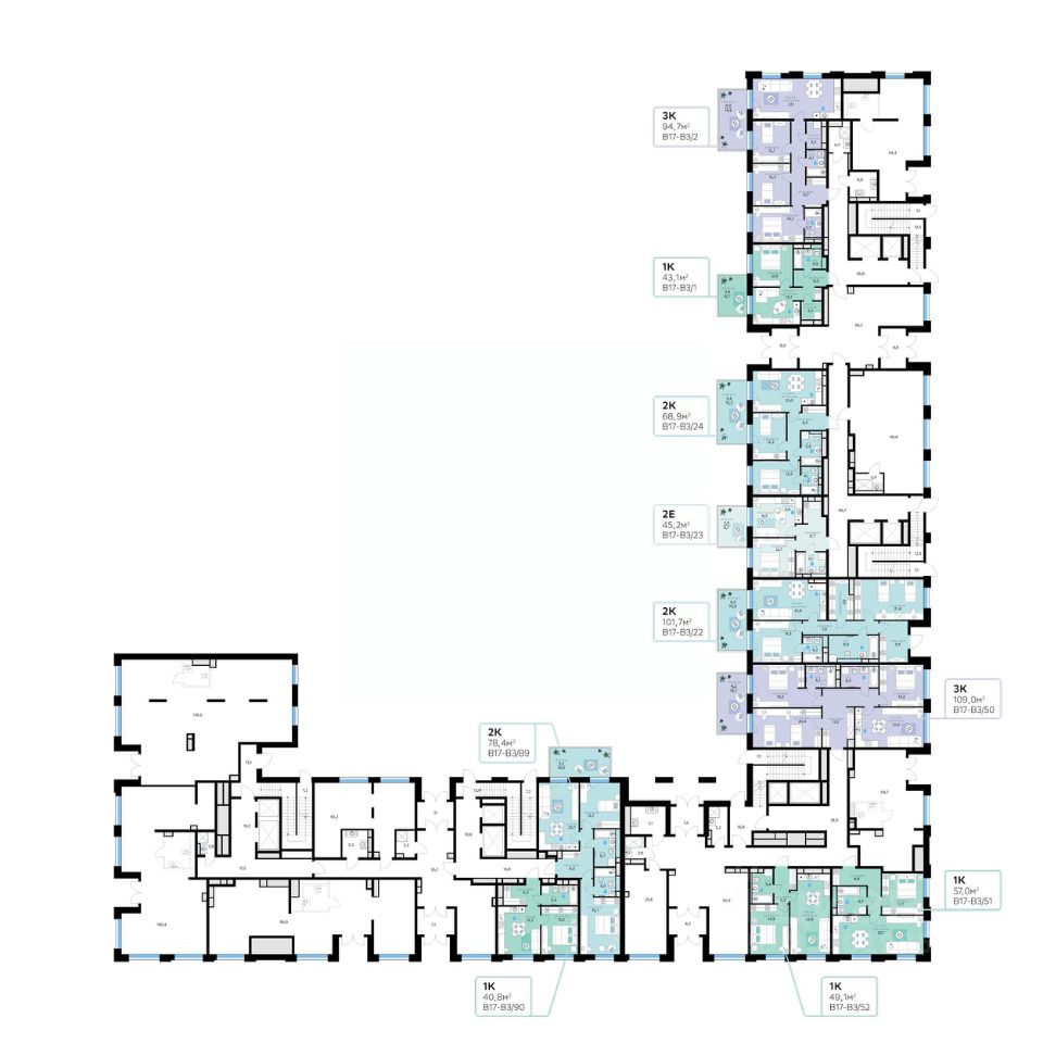 Продажа однокомнатной квартиры 49,1м² Москва, Рублево-Архангельское  микрорайон, Сберсити жилой комплекс, В17 квартал, м. Опалиха - база ЦИАН,  объявление 301919851