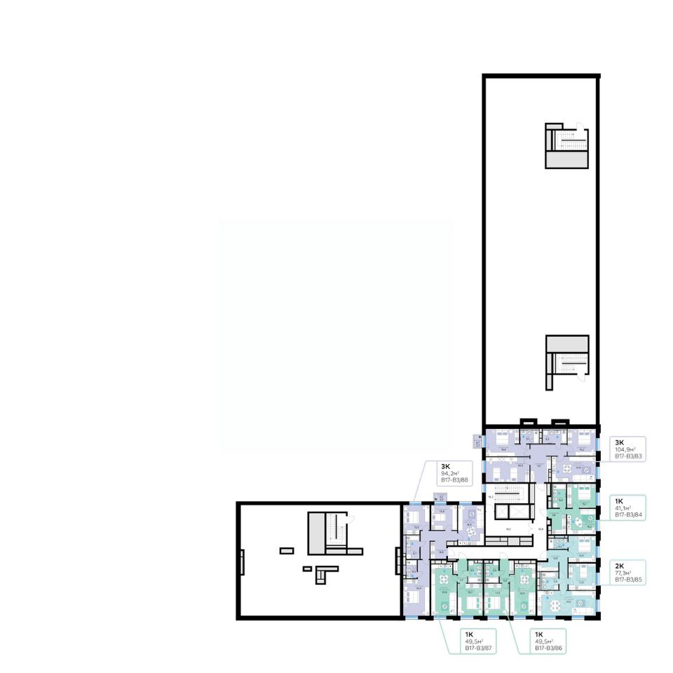 Продаю двухкомнатную квартиру 77,3м² Москва, Рублево-Архангельское  микрорайон, Сберсити жилой комплекс, В17 квартал, м. Опалиха - база ЦИАН,  объявление 301919876