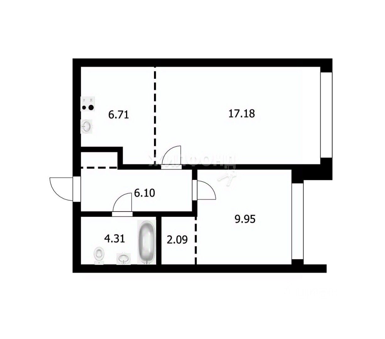 Продается2-комн.квартира,46,34м²