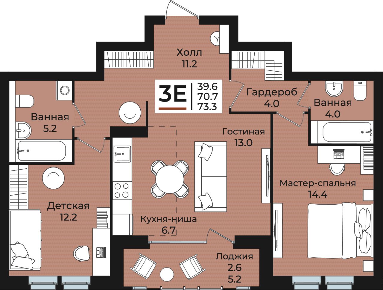 Продажа трехкомнатной квартиры 73,3м² Екатерининская ул., 38, Пермь,  Пермский край - база ЦИАН, объявление 301947187