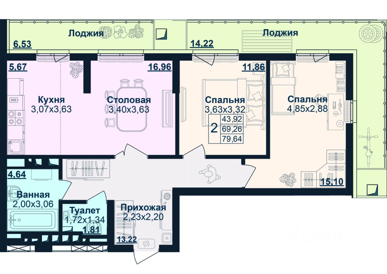 Купить 2-комнатную квартиру 90 кв.м. в Уфе, продажа 2-комнатных квартир 90  м2. Найдено 7 объявлений.