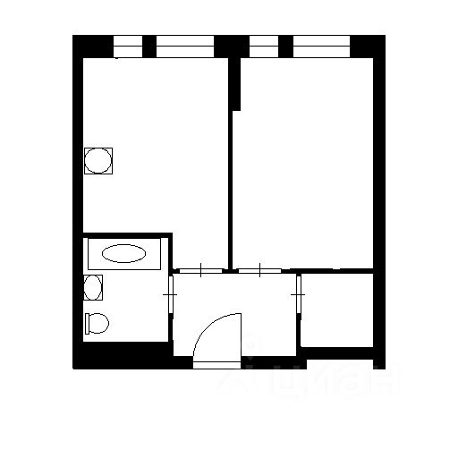 Планировка этой квартиры по данным Циан