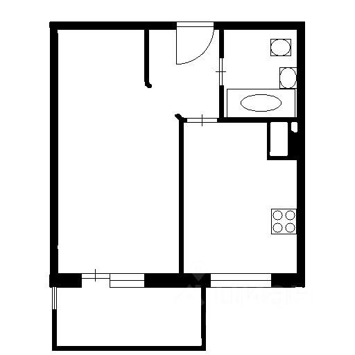 Планировка этой квартиры по данным Циан
