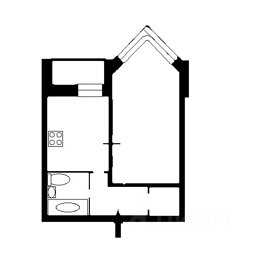 Планировка этой квартиры по данным Циан