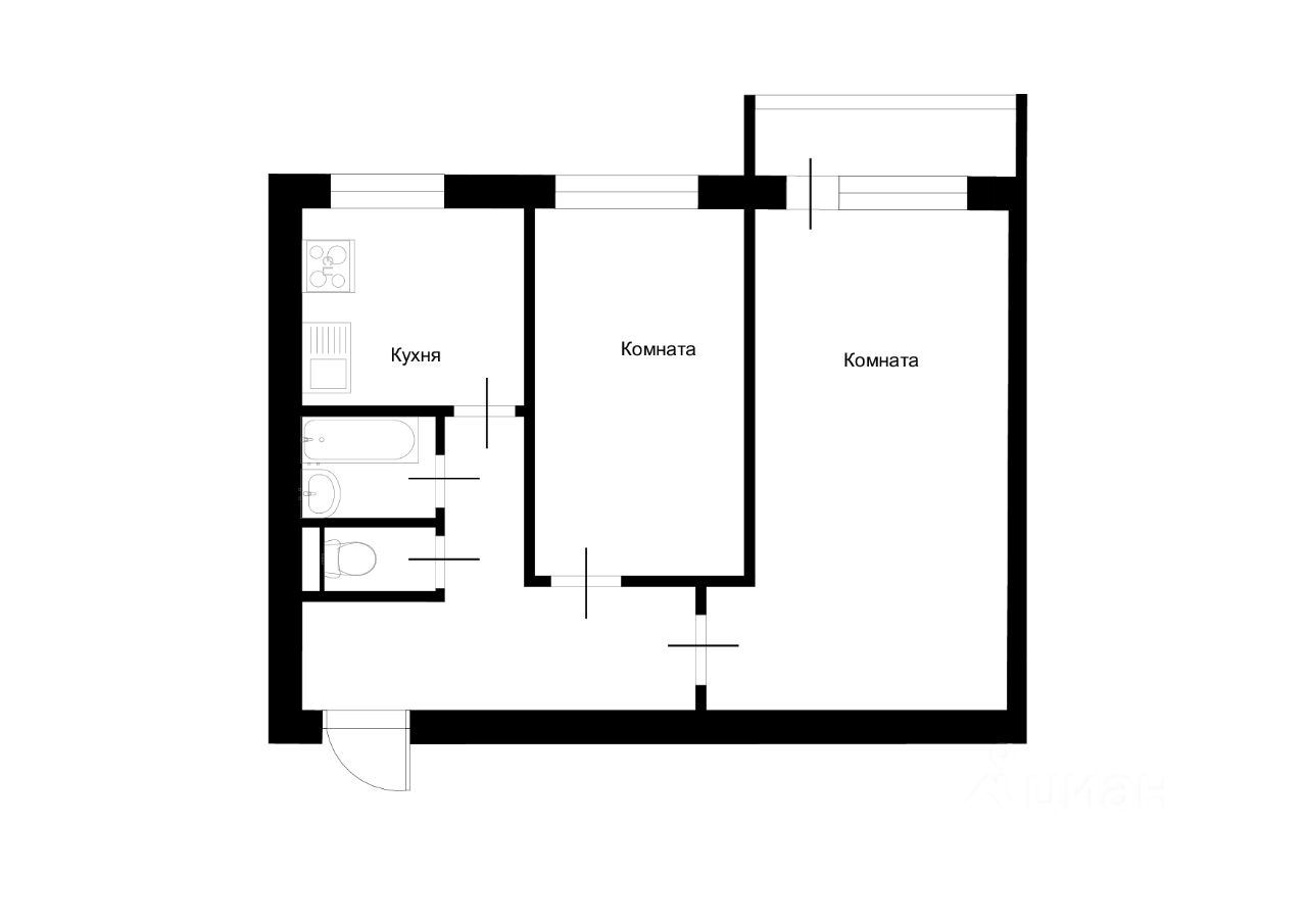 Продажа двухкомнатной квартиры 43,1м² Банный пер., 2С1, Москва, м. Проспект  Мира - база ЦИАН, объявление 302234293