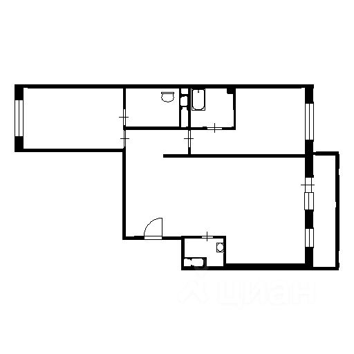 Планировка этой квартиры по данным Циан