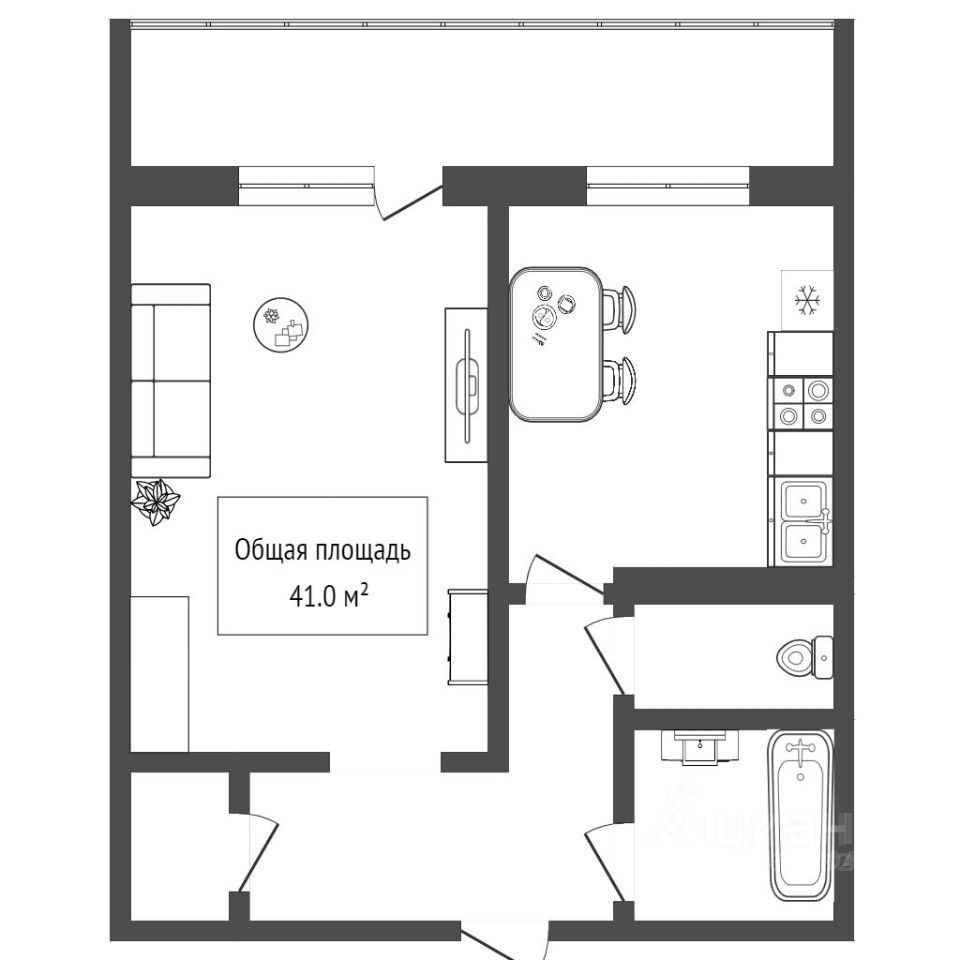 Купить однокомнатную квартиру 40,1м² ул. Софьи Перовской, 29, Уфа,  Башкортостан респ. - база ЦИАН, объявление 302371521