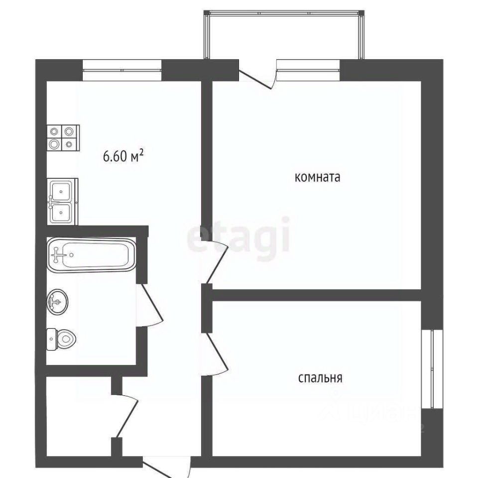 Продажа однокомнатной квартиры 31м² 6А, Вологда, Вологодская область, 1-й  ГПЗ-23 микрорайон - база ЦИАН, объявление 302436772