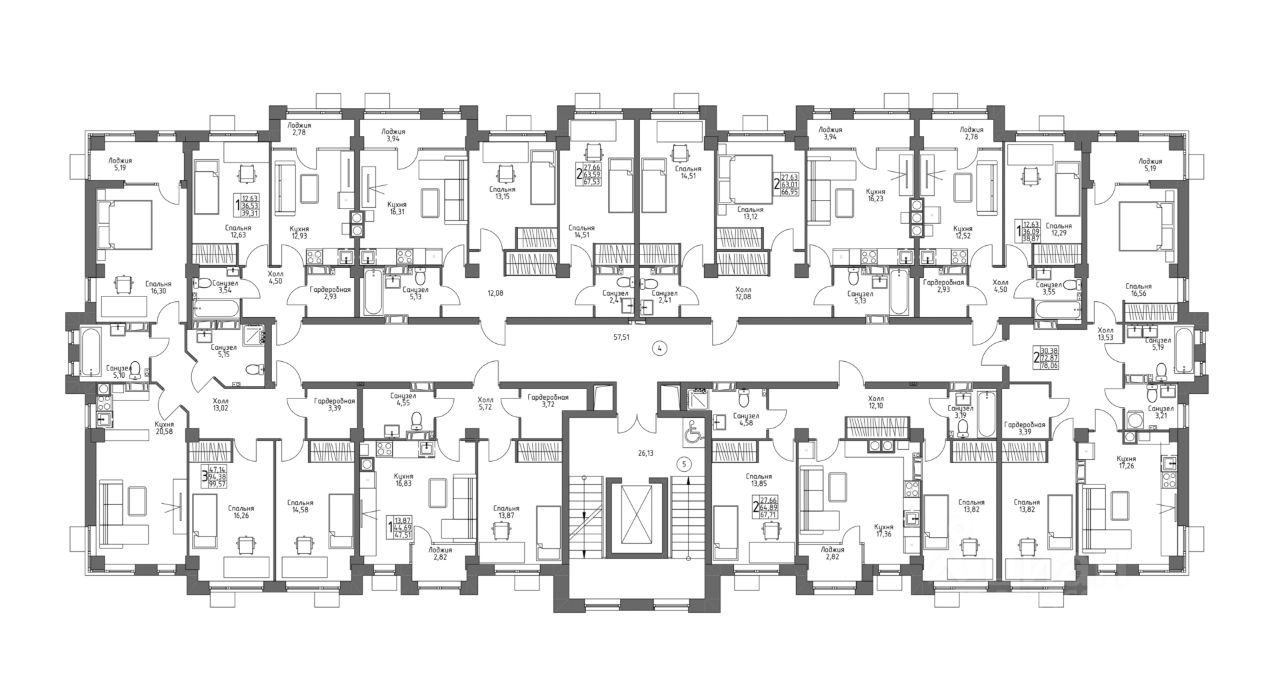 Продаю квартиру свободной планировки 39,3м² ул. Пархоменко, 43Д, Волгоград,  Волгоградская область - база ЦИАН, объявление 302460068