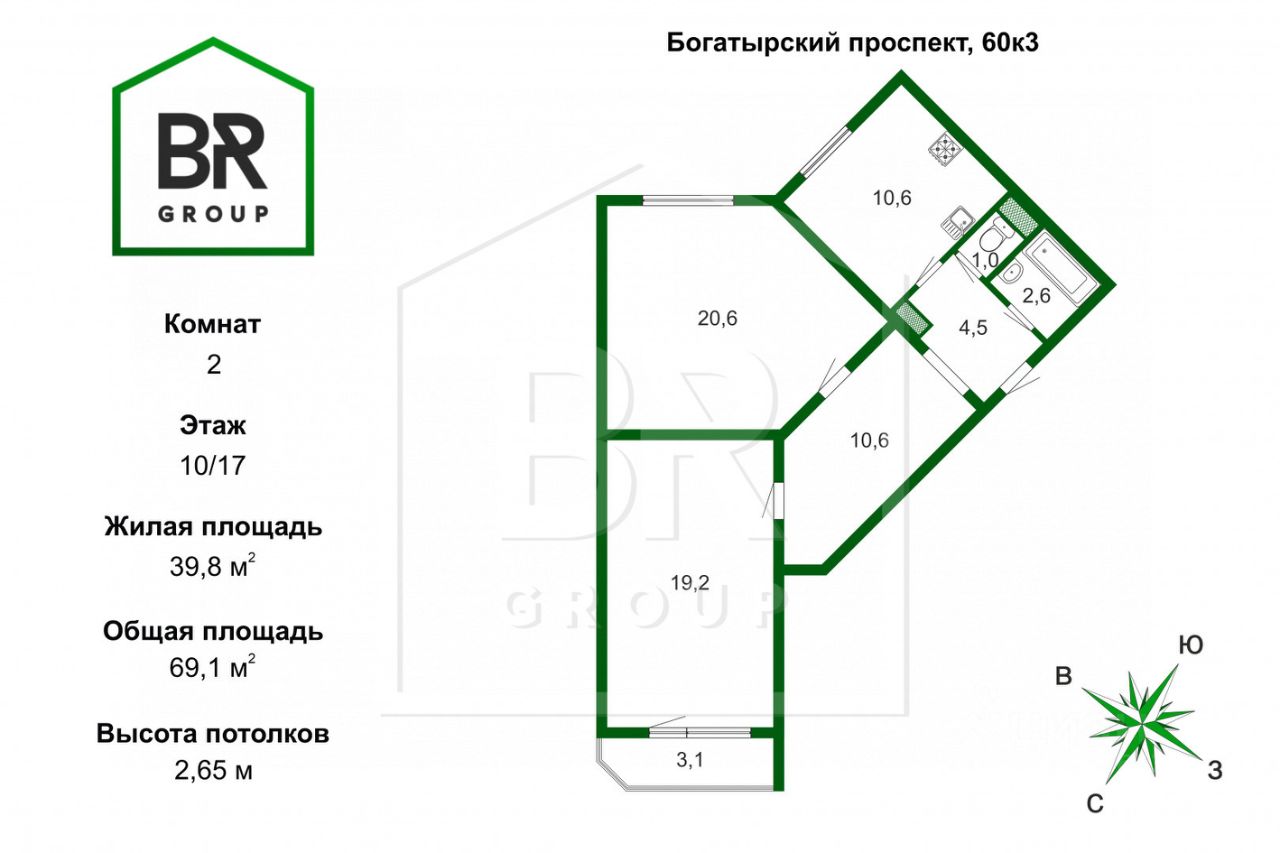 Купить квартиру на проспекте Богатырский дом 60к3 в Санкт-Петербурге,  продажа жилой недвижимости на Циан. Найдено 6 объявлений