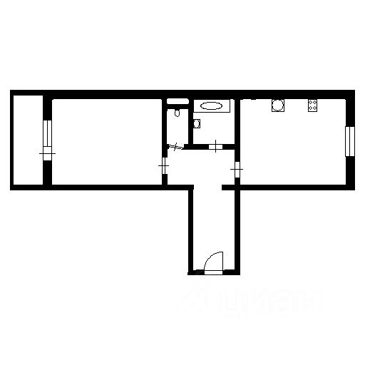Планировка этой квартиры по данным Циан