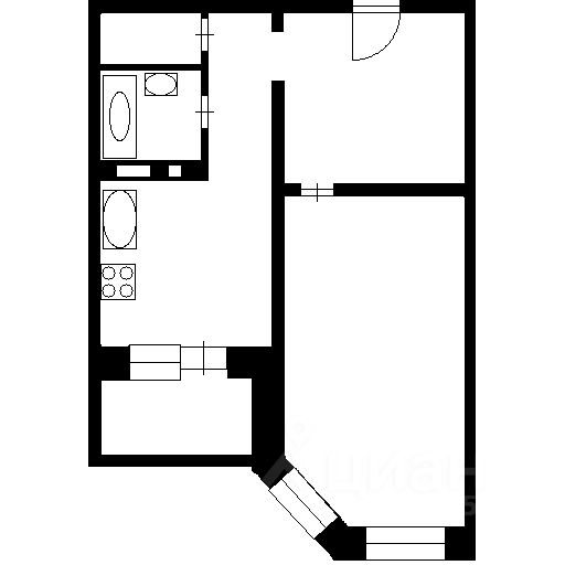 Планировка этой квартиры по данным Циан