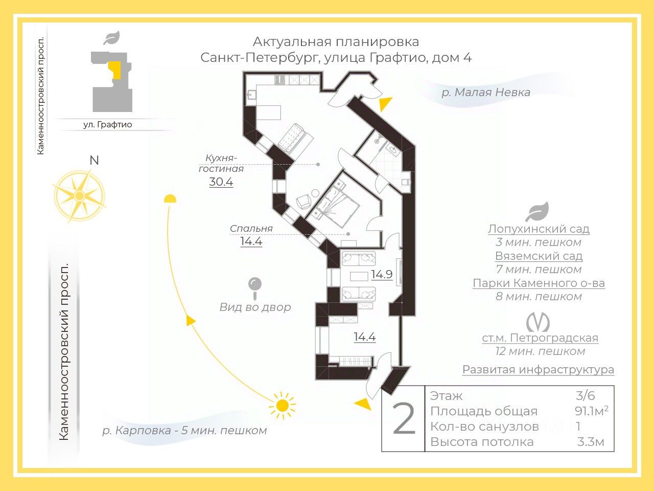 Купить квартиру на улице Графтио в Санкт-Петербурге, продажа квартир во  вторичке и первичке на Циан. Найдено 11 объявлений