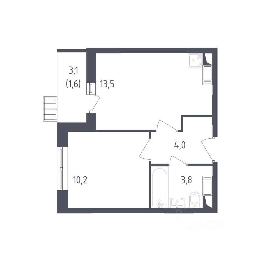 Продаю однокомнатную квартиру 32,5м² ул. Уточкина, 7к3, Москва, Рязановское  поселение, м. Силикатная - база ЦИАН, объявление 302664143