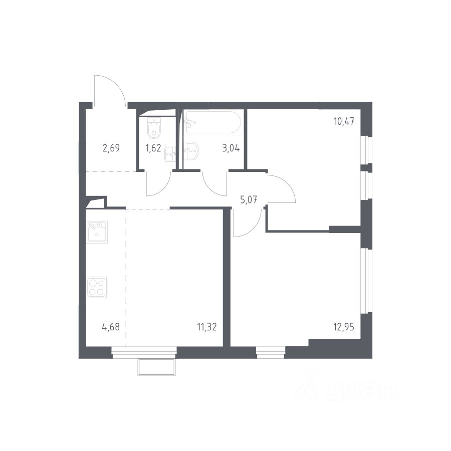 Продаю двухкомнатную квартиру 51,8м² к13, Москва, Рязановское поселение,  Остафьево село, Остафьево жилой комплекс, м. Щербинка - база ЦИАН,  объявление 302668604