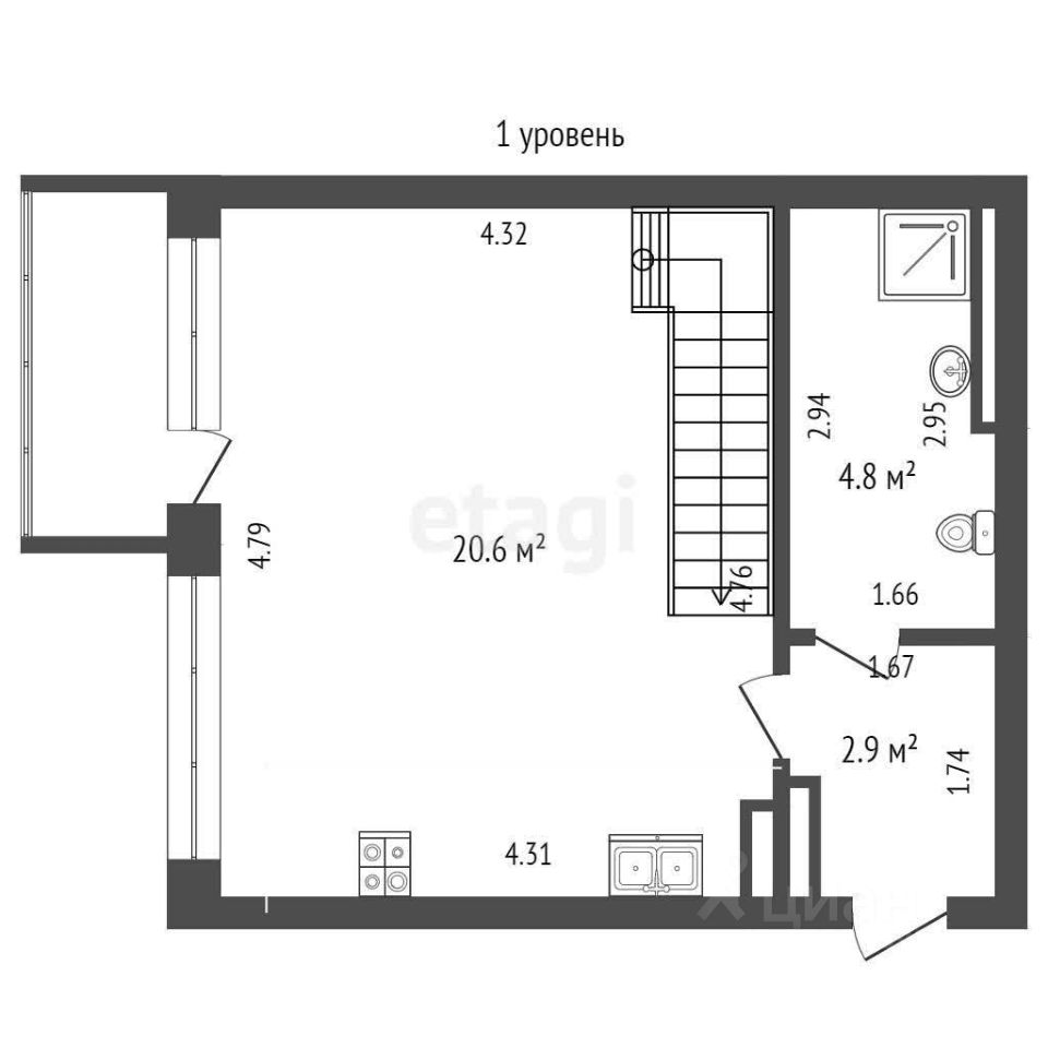 Продажа двухкомнатной квартиры 52м² Кирпичная ул., 26, Вологда, Вологодская  область - база ЦИАН, объявление 294998170