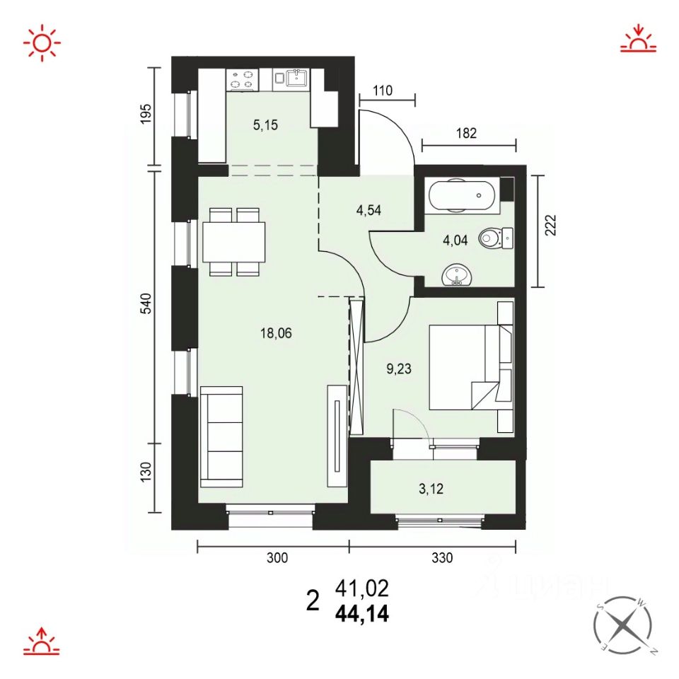 Купить 2-комнатную квартиру с евроремонтом в Иркутске. Найдено 712  объявлений.