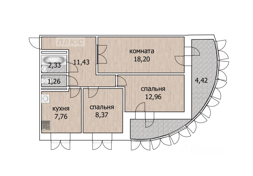 Купить квартиру в ЖК Умный дом на Бакалинской в Уфе от застройщика,  официальный сайт жилого комплекса Умный дом на Бакалинской, цены на  квартиры, планировки. Найдено 12 объявлений.