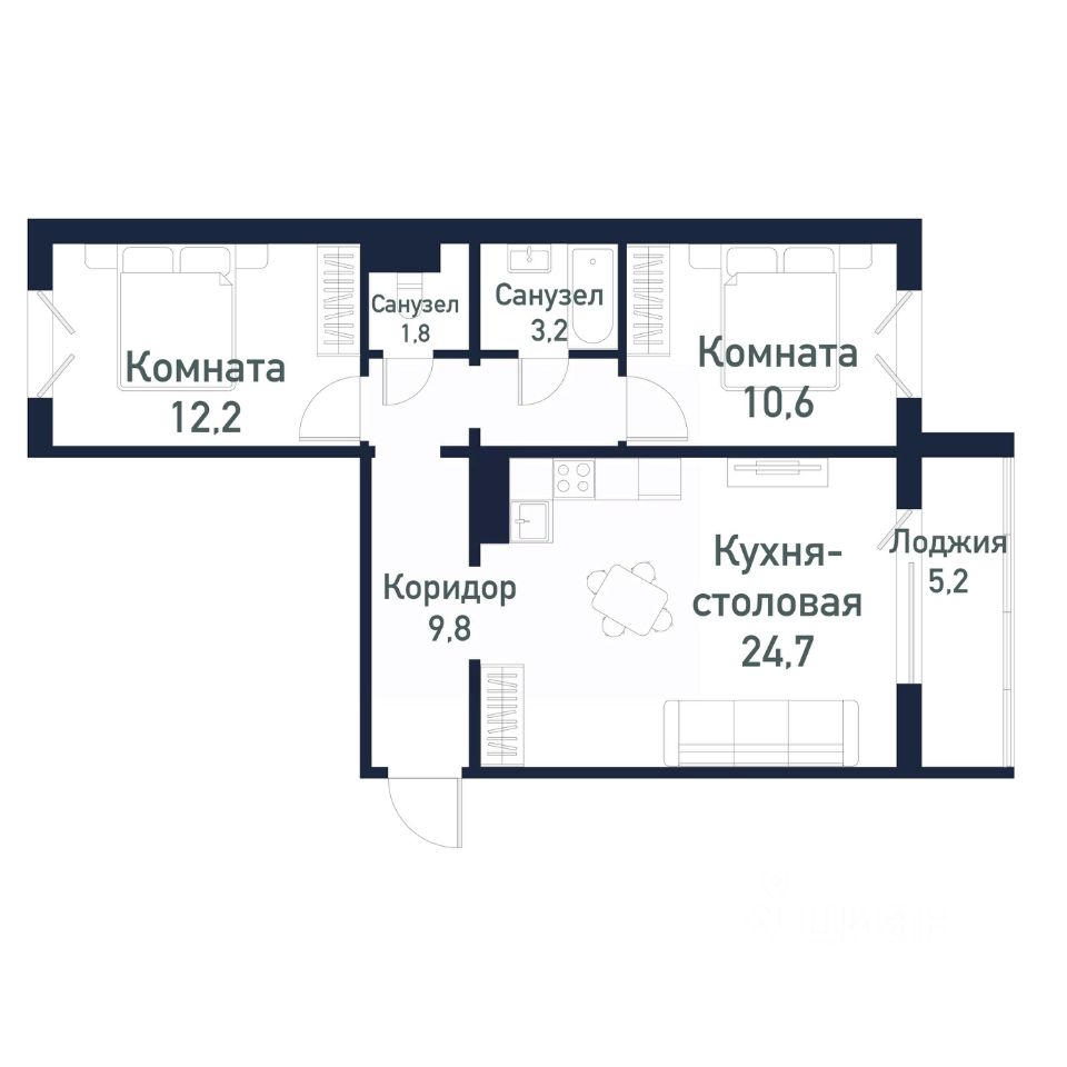 Купить 2-комнатную квартиру от застройщика СЗ Парковый Премиум. Найдено 249  объявлений.