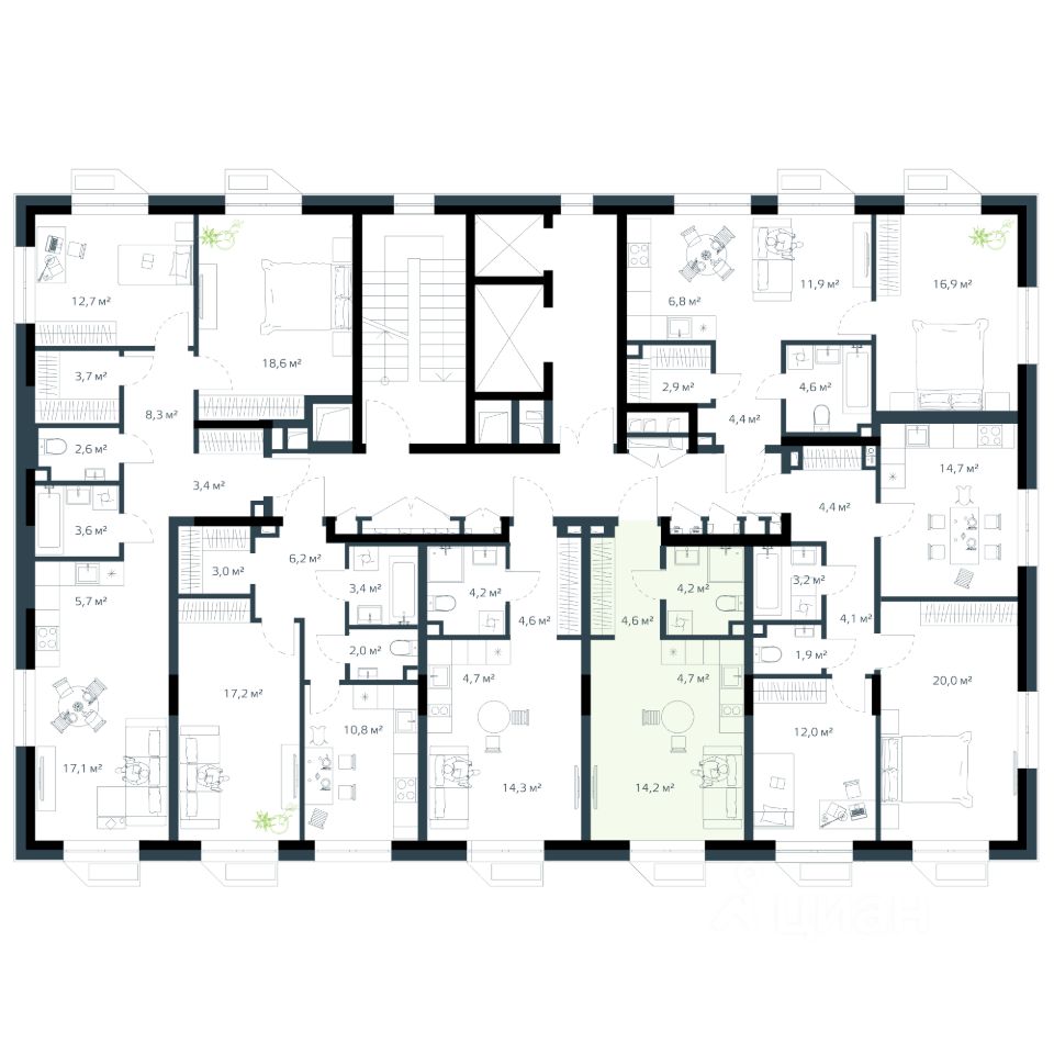 Продаю однокомнатную квартиру 27,7м² Владивосток, Приморский край, Дом на  Востоке жилой комплекс - база ЦИАН, объявление 302752769