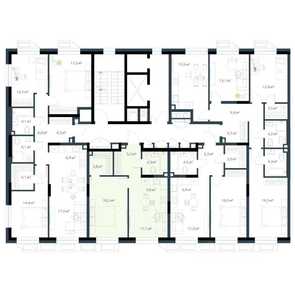 Продажа двухкомнатной квартиры 46,5м² Владивосток, Приморский край, Дом на  Востоке жилой комплекс - база ЦИАН, объявление 302752780