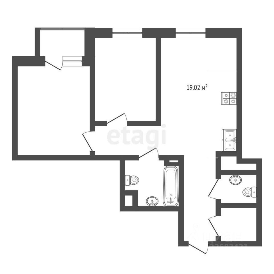 Продаю двухкомнатную квартиру 65,7м² ул. Шишкина, 28, Ижевск, Удмуртская  респ. - база ЦИАН, объявление 302757527