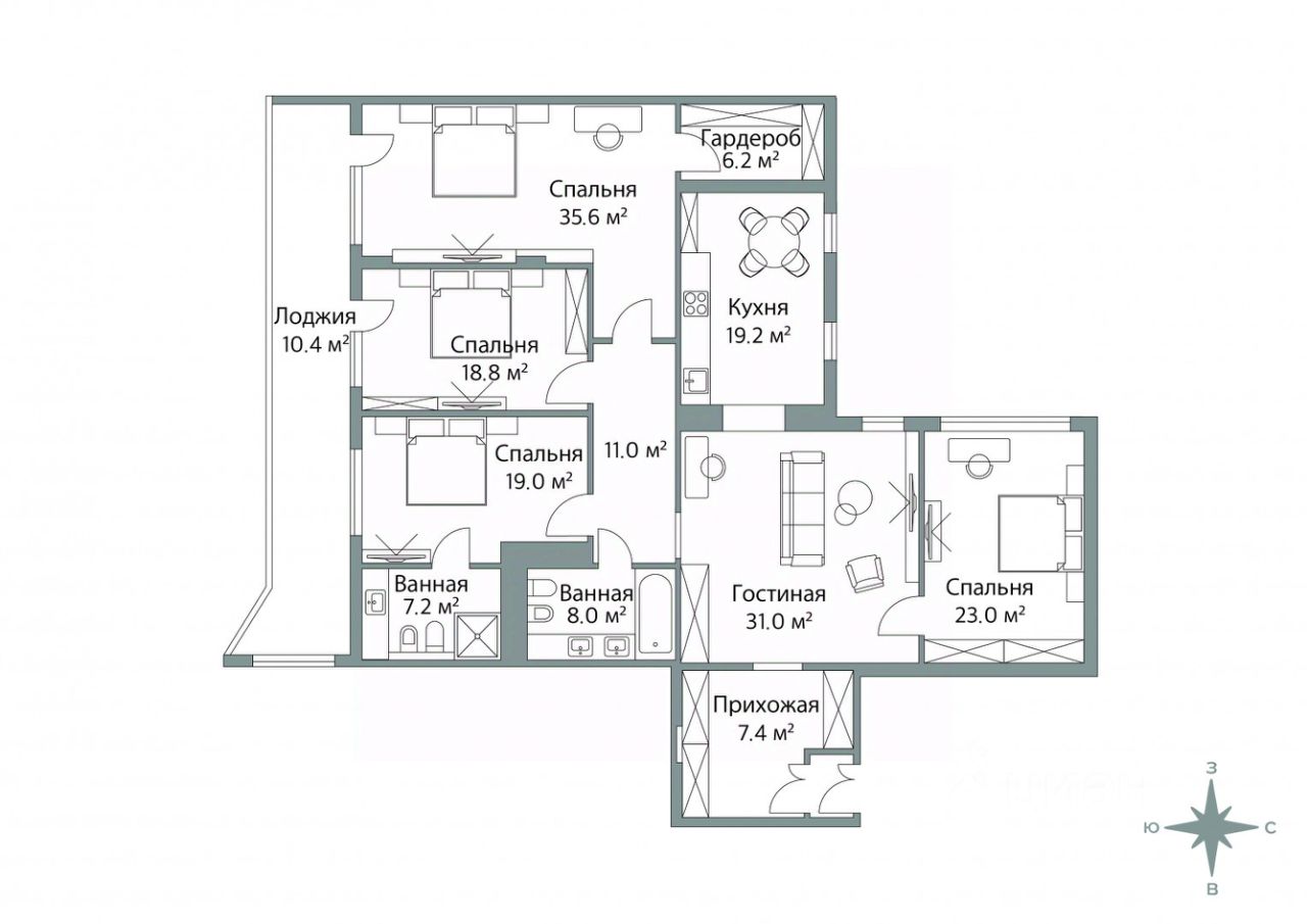 Комод с 5 ящиками (схема) Fmebel стандарт - FMEBEL