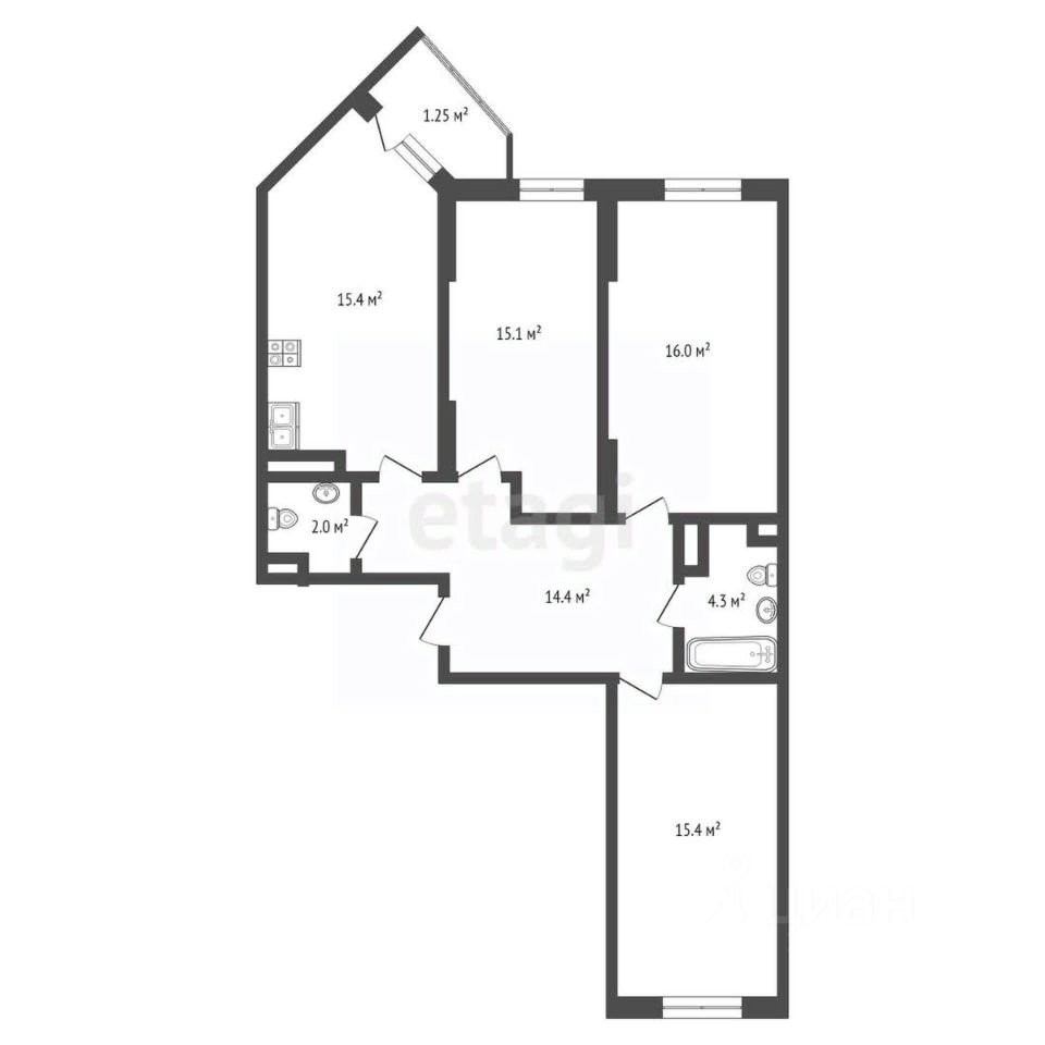 Продаю трехкомнатную квартиру 82,3м² ул. Каштановая, 6/2, Люберцы,  Московская область, Люберецкий район, Зенино ЖК Самолет микрорайон, м.  Некрасовка - база ЦИАН, объявление 302813729