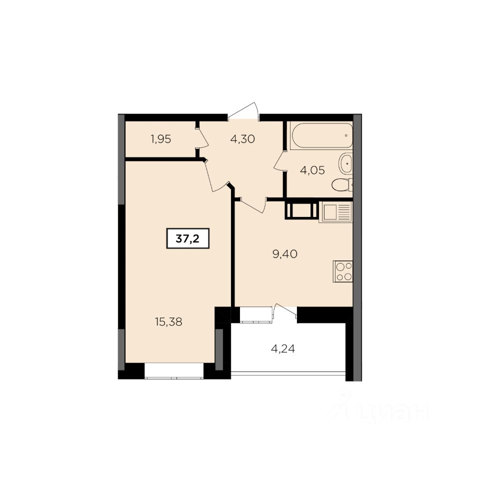 Продается1-комн.квартира,36,2м²